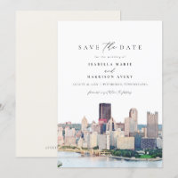 Wasserfarbe Pittsburgh Pennsylvania Save the Date
