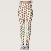 Wasserfarbe Poinsettia - Leggings Urlaub
