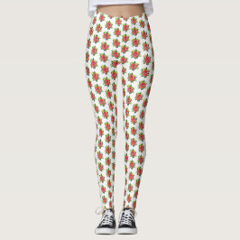Wasserfarbe Poinsettia - Leggings Urlaub