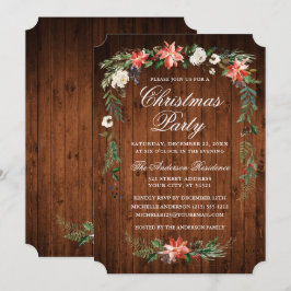 Wasserfarbe Poinsettia Weihnachtsgebäck Party Einladung