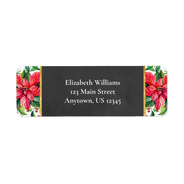 Wasserfarbe Poinsettias Weihnachtsfeierliche Rücks (Vorne)