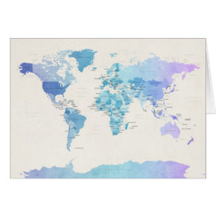 Wasserfarbe-politische Karte der Welt