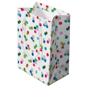 Wasserfarbe Polka Dot Poms Mittlere Geschenktüte