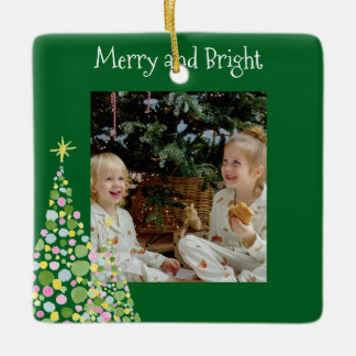 Wasserfarbe Polka Dot Weihnachtsbaum Keepake Keramikornament