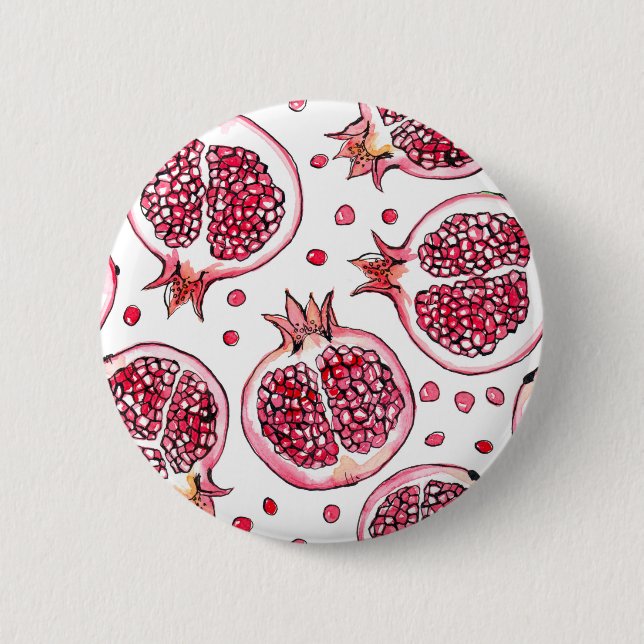 Wasserfarbe Pomegranat und Farbmuster Button (Vorderseite)