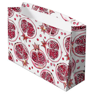 Wasserfarbe Pomegranat und Farbmuster Große Geschenktüte