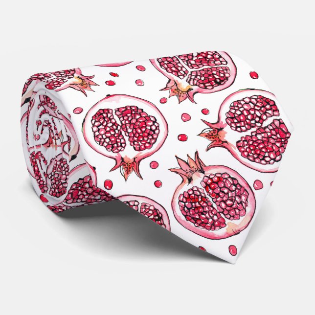 Wasserfarbe Pomegranat und Farbmuster Krawatte (Gerollt)