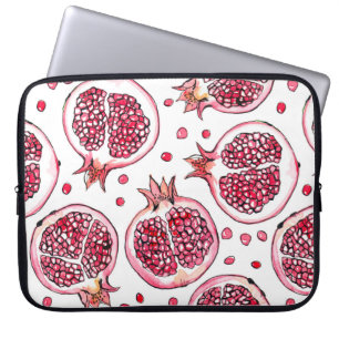 Wasserfarbe Pomegranat und Farbmuster Laptopschutzhülle