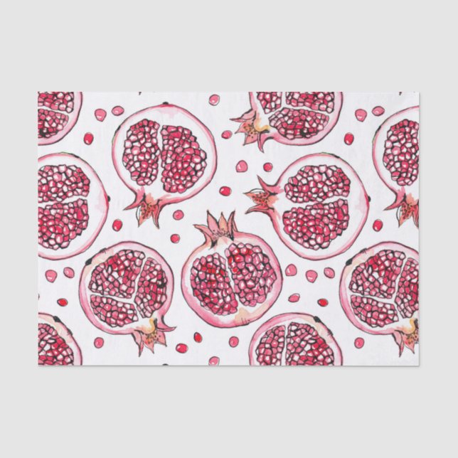 Wasserfarbe Pomegranat und Farbmuster Seidenpapier (Vorderseite)