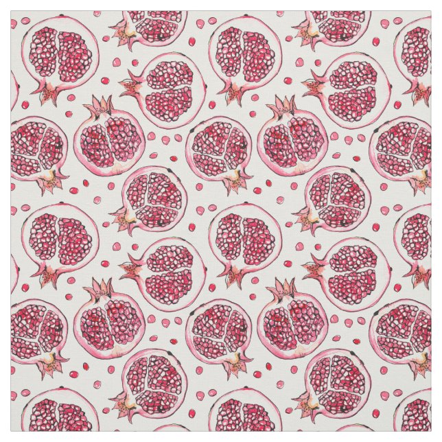 Wasserfarbe Pomegranat und Farbmuster Stoff (Muster)