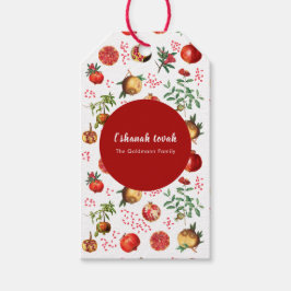 Wasserfarbe Pomegranate Muster Rosh Hashanah Geschenkanhänger
