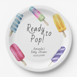 Wasserfarbe Popsim Babydusche Pappteller