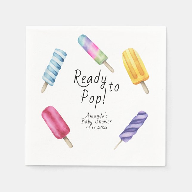 Wasserfarbe Popsim Babydusche Serviette (Vorderseite)