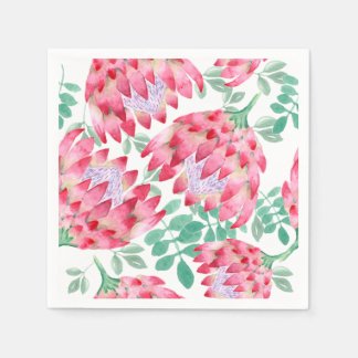 Wasserfarbe Protea Serviette
