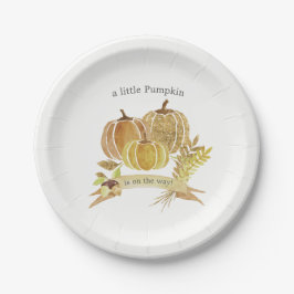 Wasserfarbe Pumpkin Fall Babydusche Papierplatte Pappteller