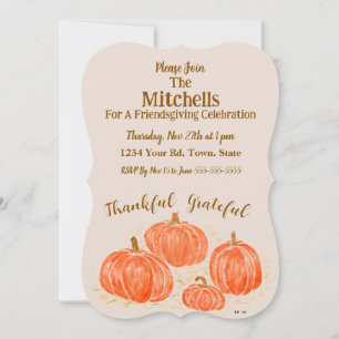 Wasserfarbe Pumpkin Freundschaft PERSONALISIEREN Einladung