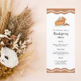 Wasserfarbe Pumpkin Kuchen Ahorn Blätter Erntedank Menükarte