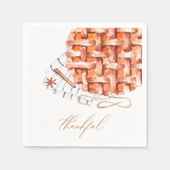 Wasserfarbe Pumpkin Pie Friendsgiving Serviette (Vorderseite)