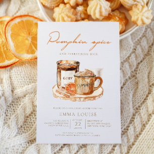 Wasserfarbe Pumpkin Spice Baby Dusche Einladung