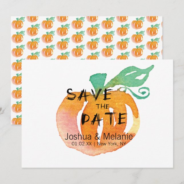 Wasserfarbe Pumpkins Holiday Save the Date (Vorne/Hinten)