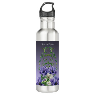 Wasserfarbe Purpur Blumen Wasser Flasche Edelstahlflasche