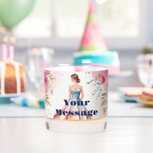 Wasserfarbe Quinceanera Feier Whiskyglas