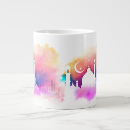 Wasserfarbe Ramadan Moschee Orange und Purpurfarbe Jumbo-Tasse