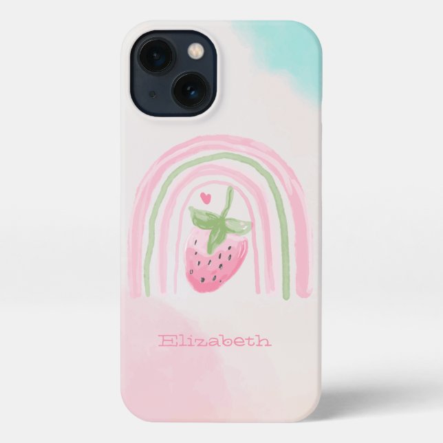 Wasserfarbe Regenbogen Erdbeere HP Laptop Skin iPhone Hülle (Rückseite)