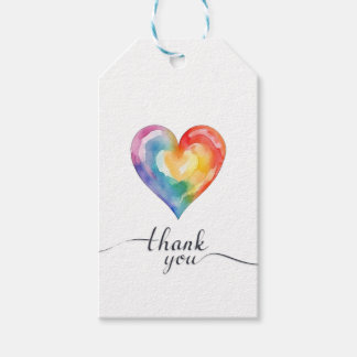 Wasserfarbe Regenbogenherz Danke, dass ihr Tags ge Geschenkanhänger