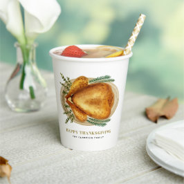 Wasserfarbe Roasted Türkei glücklich Thanksgiving Pappbecher