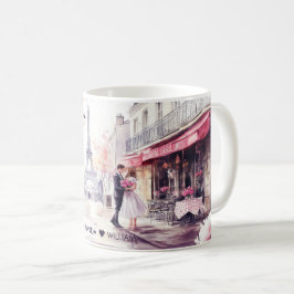 Wasserfarbe Romantik in Paris Kaffeetasse