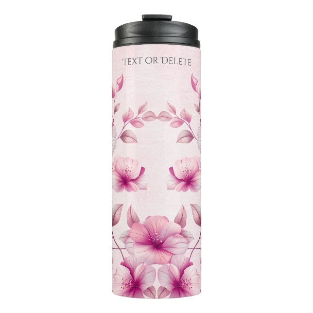 Wasserfarbe Rosa Blume Thermischer Tumbler Thermosbecher (Vorderseite)
