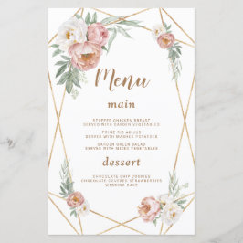 Wasserfarbe Rosa Blumenkornflora Hochzeitsmenü