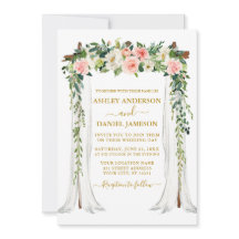 Wasserfarbe Rosa Blütenblütenblüte Hochzeitskanopi