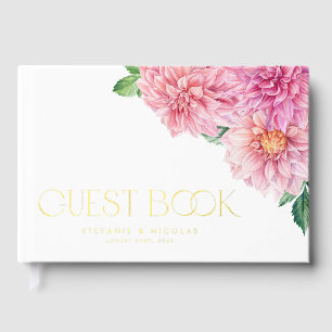 Wasserfarbe Rosa Dahlia Blume Frühjahrssonne Gästebuch