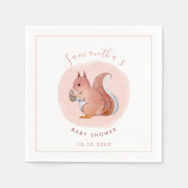 Wasserfarbe Rosa Eichhörnchen Kinderdusche Süße Ti Serviette