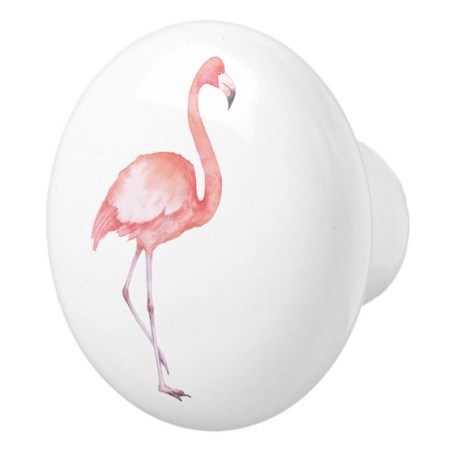 Wasserfarbe Rosa Flamingo Keramikknauf (Rechts)