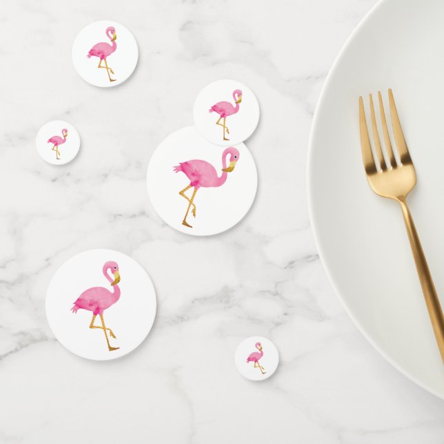 Wasserfarbe Rosa Flamingo Konfetti (Gruppe)