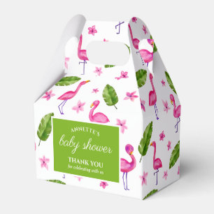 Wasserfarbe Rosa Flamingo Tropisches Blätter Must Geschenkschachtel