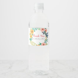 Wasserfarbe Rosa Florals | Babydusche Vielen Dank
