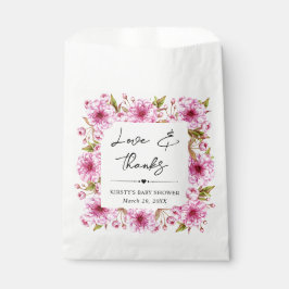 Wasserfarbe Rosa Frühlingsbrasse Blossom Babydusch Geschenktütchen