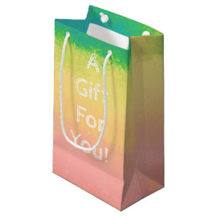 Wasserfarbe, rosa, gelb, Geschenktüte - Klein, glä