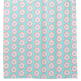 Wasserfarbe Rosa glänzende Sprinkle Donuts Duschvorhang