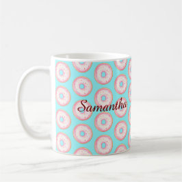 Wasserfarbe Rosa glänzende Sprinkle Donuts Kaffeetasse