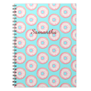 Wasserfarbe Rosa glänzende Sprinkle Donuts Notizblock