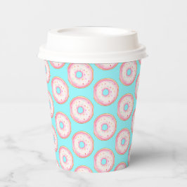 Wasserfarbe Rosa glänzende Sprinkle Donuts Pappbecher