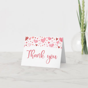 Wasserfarbe Rosa Herz Valentine Sweetheart Dankeskarte
