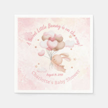 Wasserfarbe Rosa Herzballons Bunny Baby Dusche