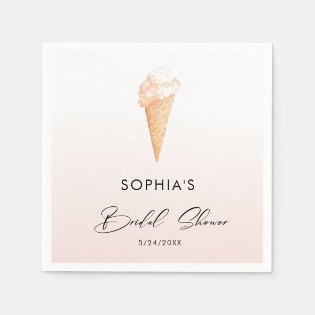 Wasserfarbe Rosa Ice Brautparty Napkins Serviette (Vorderseite)