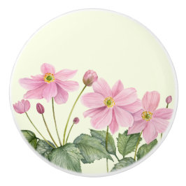 Wasserfarbe Rosa Japanischer Anemone Blumengemälde Keramikknauf